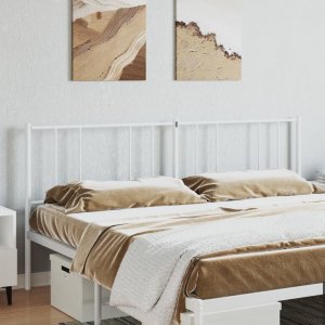 vidaXL vidaXL Metalowe wezgłowie, białe, 200 cm 3