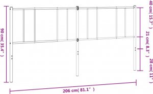 vidaXL vidaXL Metalowe wezgłowie, białe, 200 cm 8