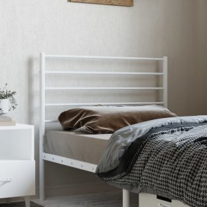 vidaXL vidaXL Metalowe wezgłowie, białe, 100 cm 3