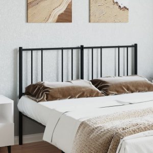 vidaXL vidaXL Metalowe wezgłowie, czarne, 140 cm 3