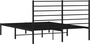 vidaXL vidaXL Metalowa rama łóżka z wezgłowiem czarna, 140x200 cm 8