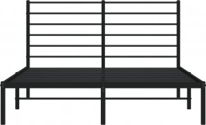 vidaXL vidaXL Metalowa rama łóżka z wezgłowiem, czarna, 150x200 cm 6
