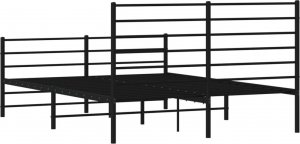 vidaXL vidaXL Metalowa rama łóżka z wezgłowiem i zanóżkiem, czarna, 120x190cm 8