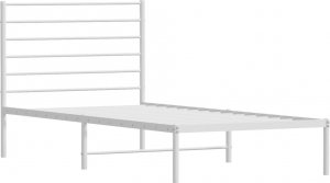 vidaXL vidaXL Metalowa rama łóżka z wezgłowiem, biała, 80x200 cm 5