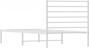 vidaXL vidaXL Metalowa rama łóżka z wezgłowiem, biała, 80x200 cm 8
