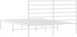 vidaXL vidaXL Metalowa rama łóżka z wezgłowiem, biała, 120x190 cm 8