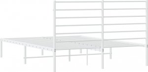 vidaXL vidaXL Metalowa rama łóżka z wezgłowiem, biała, 135x190 cm 8