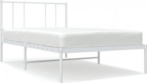 vidaXL vidaXL Metalowa rama łóżka z wezgłowiem, biała, 80x200 cm 2