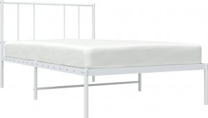 vidaXL vidaXL Metalowa rama łóżka z wezgłowiem, biała, 80x200 cm 3