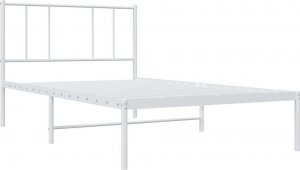 vidaXL vidaXL Metalowa rama łóżka z wezgłowiem, biała, 80x200 cm 5