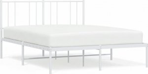 vidaXL vidaXL Metalowa rama łóżka z wezgłowiem, biała, 120x190 cm 2