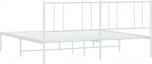 vidaXL vidaXL Metalowa rama łóżka z wezgłowiem, biała, 193x203 cm 8