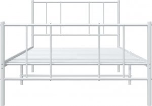vidaXL vidaXL Metalowa rama łóżka z wezgłowiem i zanóżkiem, biała, 80x200 cm 6