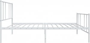 vidaXL vidaXL Metalowa rama łóżka z wezgłowiem i zanóżkiem, biała, 90x200 cm 7