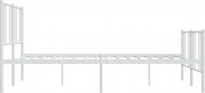 vidaXL vidaXL Metalowa rama łóżka z wezgłowiem i zanóżkiem, biała, 200x200 cm 7