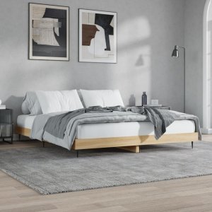 vidaXL vidaXL Rama łóżka, dąb sonoma, 120x200 cm, materiał drewnopochodny 4