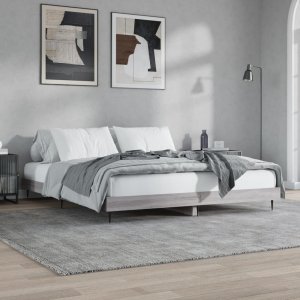 vidaXL vidaXL Rama łóżka, szary dąb sonoma, 120x200cm materiał drewnopochodny 4