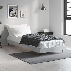 vidaXL vidaXL Rama łóżka, szarość betonu, 75x190 cm, materiał drewnopochodny 1