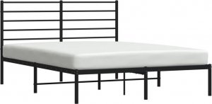 vidaXL vidaXL Metalowa rama łóżka z wezgłowiem, czarna, 135x190 cm 4