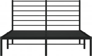 vidaXL vidaXL Metalowa rama łóżka z wezgłowiem, czarna, 135x190 cm 6