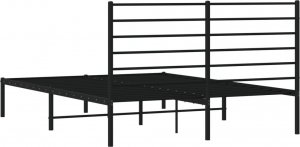 vidaXL vidaXL Metalowa rama łóżka z wezgłowiem, czarna, 135x190 cm 8