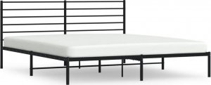 vidaXL vidaXL Metalowa rama łóżka z wezgłowiem, czarna, 183x213 cm 2