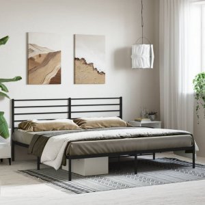 vidaXL vidaXL Metalowa rama łóżka z wezgłowiem, czarna, 183x213 cm 3
