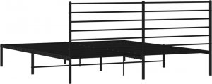 vidaXL vidaXL Metalowa rama łóżka z wezgłowiem, czarna, 183x213 cm 8