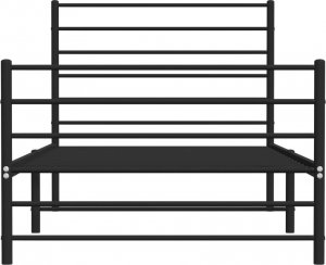 vidaXL vidaXL Metalowa rama łóżka z wezgłowiem i zanóżkiem, czarna, 80x200 cm 6