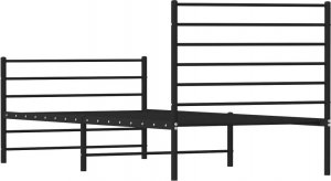 vidaXL vidaXL Metalowa rama łóżka z wezgłowiem i zanóżkiem, czarna, 80x200 cm 8