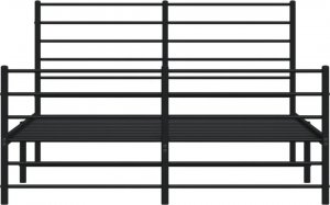 vidaXL vidaXL Metalowa rama łóżka z wezgłowiem i zanóżkiem, czarna, 150x200cm 6