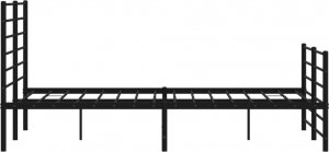 vidaXL vidaXL Metalowa rama łóżka z wezgłowiem i zanóżkiem, czarna, 150x200cm 7