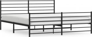 vidaXL vidaXL Metalowa rama łóżka z wezgłowiem i zanóżkiem, czarna, 183x213cm 2