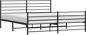 vidaXL vidaXL Metalowa rama łóżka z wezgłowiem i zanóżkiem, czarna, 183x213cm 4