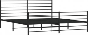 vidaXL vidaXL Metalowa rama łóżka z wezgłowiem i zanóżkiem, czarna, 183x213cm 5