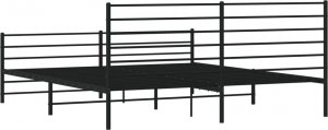 vidaXL vidaXL Metalowa rama łóżka z wezgłowiem i zanóżkiem, czarna, 183x213cm 8