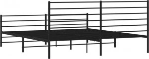 vidaXL vidaXL Metalowa rama łóżka z wezgłowiem i zanóżkiem, czarna, 200x200cm 8