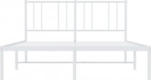 vidaXL vidaXL Metalowa rama łóżka z wezgłowiem biała, 140x200 cm 5