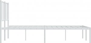 vidaXL vidaXL Metalowa rama łóżka z wezgłowiem biała, 140x200 cm 6