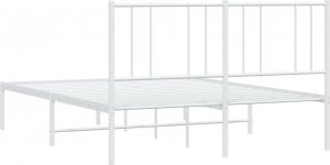 vidaXL vidaXL Metalowa rama łóżka z wezgłowiem biała, 140x200 cm 7