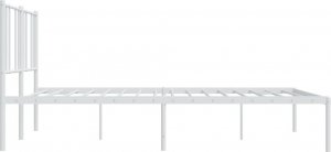 vidaXL vidaXL Metalowa rama łóżka z wezgłowiem, biała, 180x200 cm 7