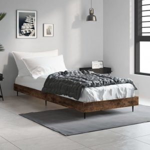 vidaXL vidaXL Rama łóżka, przydymiony dąb, 75x190 cm, materiał drewnopochodny 1