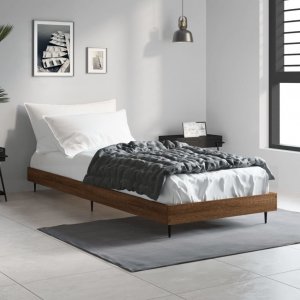 vidaXL vidaXL Rama łóżka, brązowy dąb, 75x190 cm, materiał drewnopochodny 1
