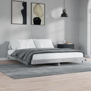vidaXL vidaXL Rama łóżka, szarość betonu, 200x200 cm, materiał drewnopochodny 3