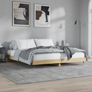 vidaXL vidaXL Rama łóżka, dąb sonoma, 120x200 cm, materiał drewnopochodny 1