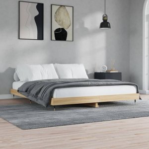 vidaXL vidaXL Rama łóżka, dąb sonoma, 120x200 cm, materiał drewnopochodny 3