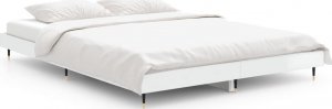 vidaXL vidaXL Rama łóżka, biała, połysk, 135x190 cm, materiał drewnopochodny 2