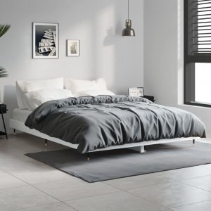 vidaXL vidaXL Rama łóżka, biała, połysk, 135x190 cm, materiał drewnopochodny 3