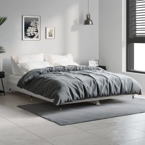 vidaXL vidaXL Rama łóżka, szary dąb sonoma, 135x190cm materiał drewnopochodny 3