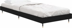 vidaXL vidaXL Rama łóżka, czarna, 75x190 cm, materiał drewnopochodny 4